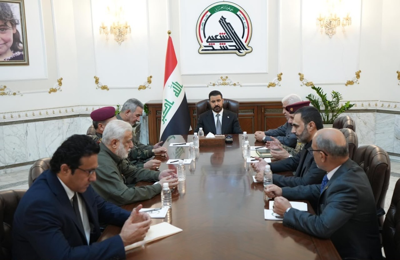 Iraqi Prime Minister Ali al-Zaidi holding a meeting at the PMF headquarters in Baghdad on July 29, 2026, after US-Saudi strikes killed 20 PMF members. Photo: Zaidi's office