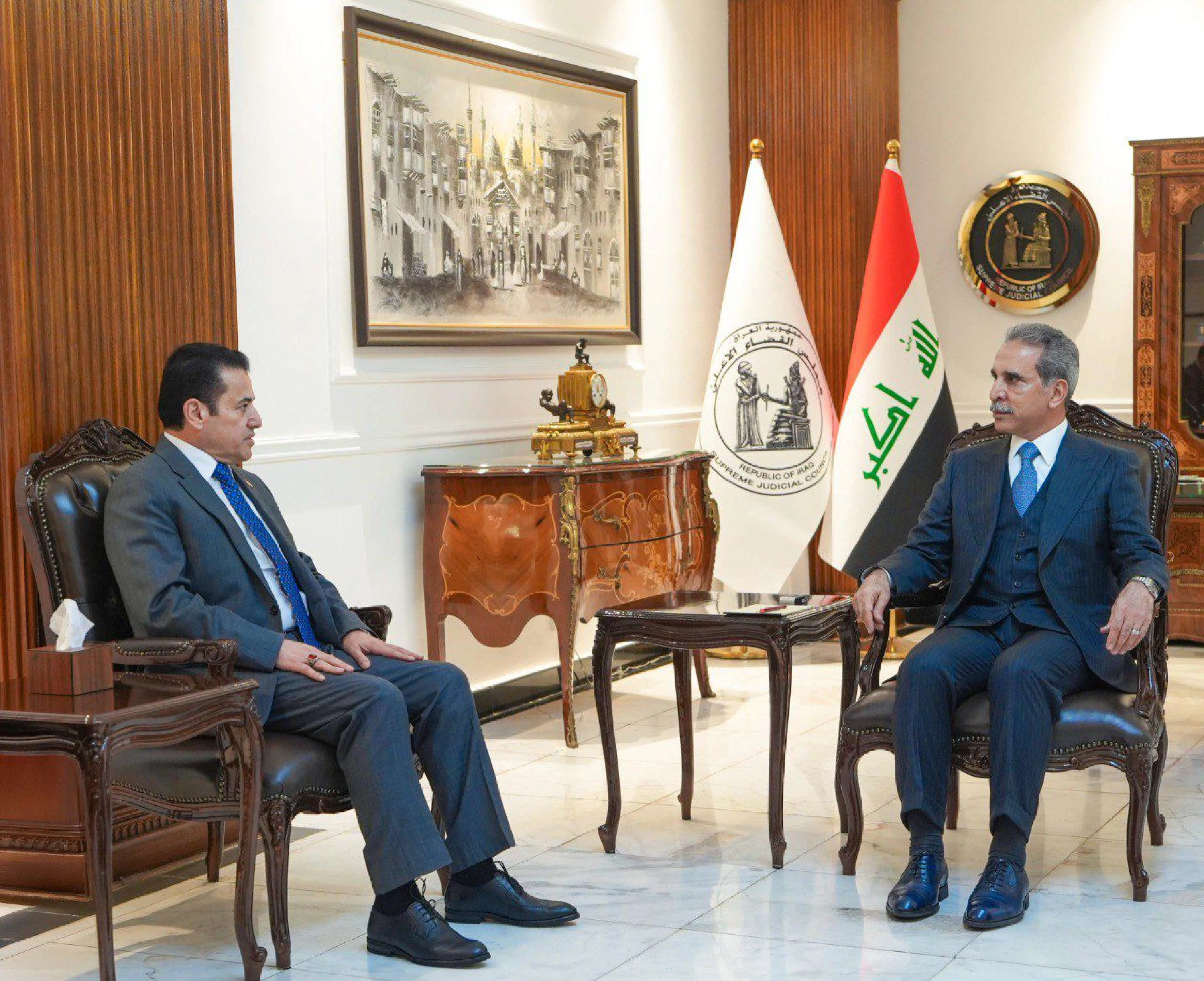 Image of Iraqi judiciary chief warns Iraqis against fighting in Russia 