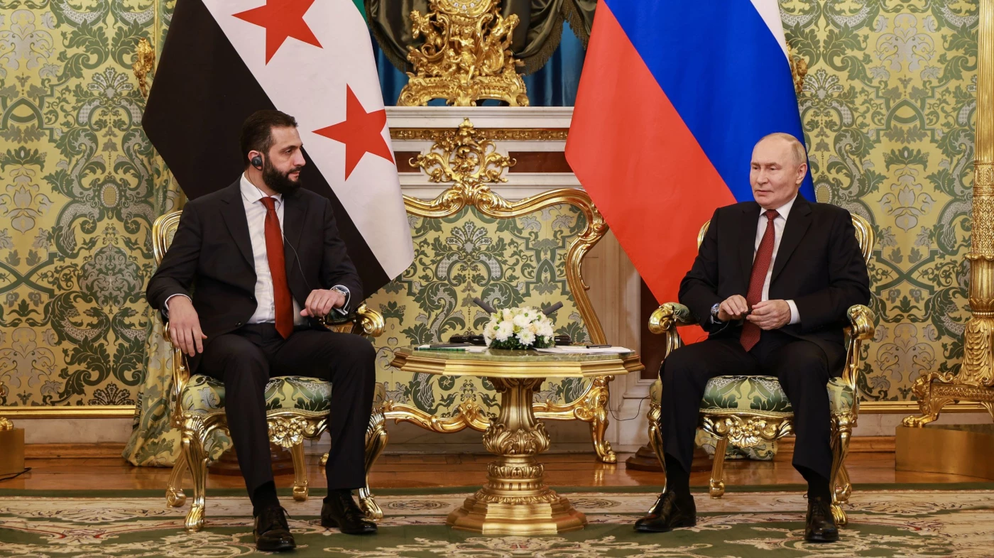 Image of Sharaa meets Putin in first Moscow visit, discusses oil cooperation, military presence