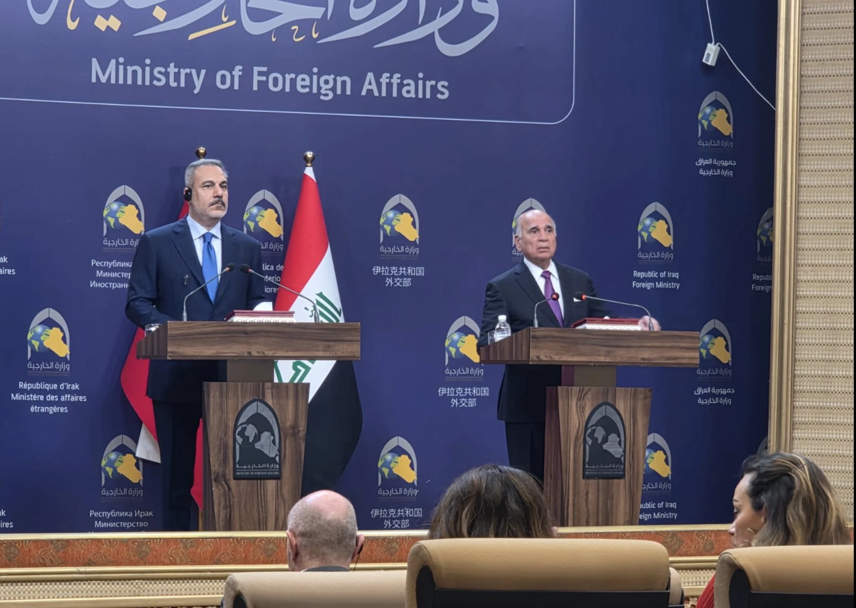 Image of Iraqi, Turkish FMs discuss water, PKK in Baghdad 