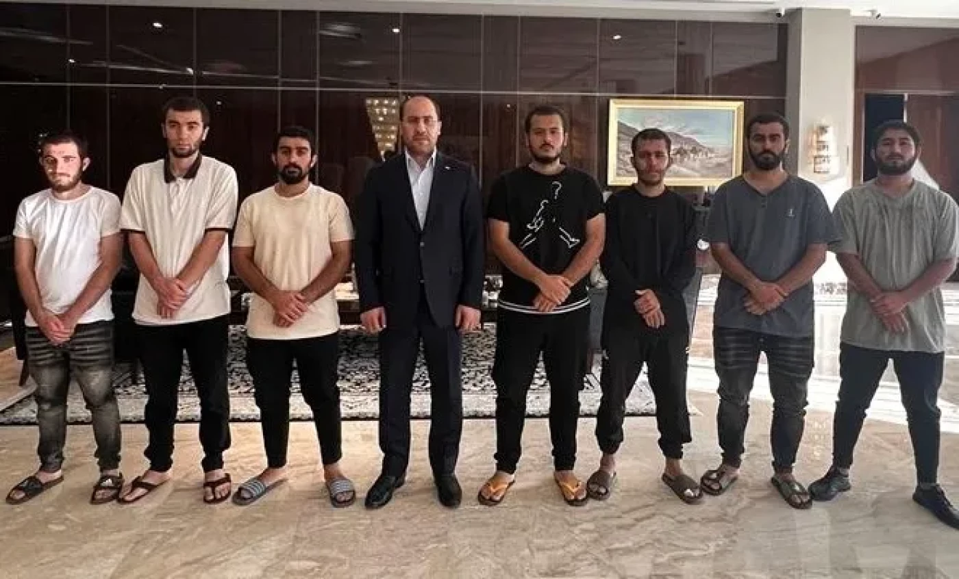 Image of Seven Kurdish migrants imprisoned in Libya for two months returned to Iraq