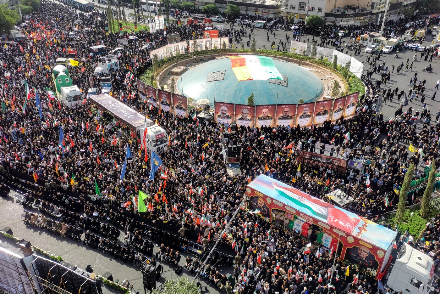 Image of Iran holds funeral service for commanders, scientists killed by Israel