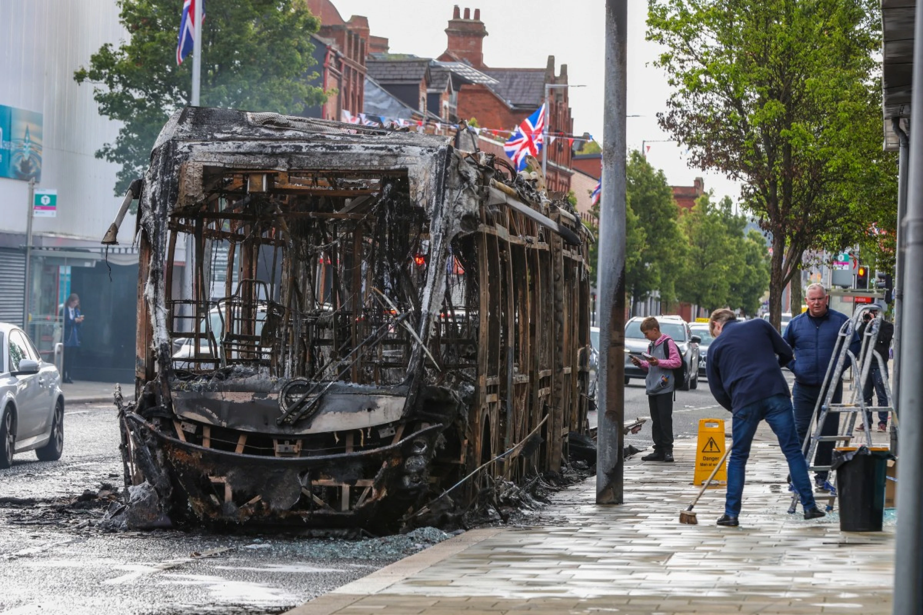 Belfast violence fuelled by anti-migrant accounts online As the attack footage ricocheted across X, particularly on UK-based anti-immigration accounts, incendiary posts with demands such as that all migrants must leave Britain emerged online.