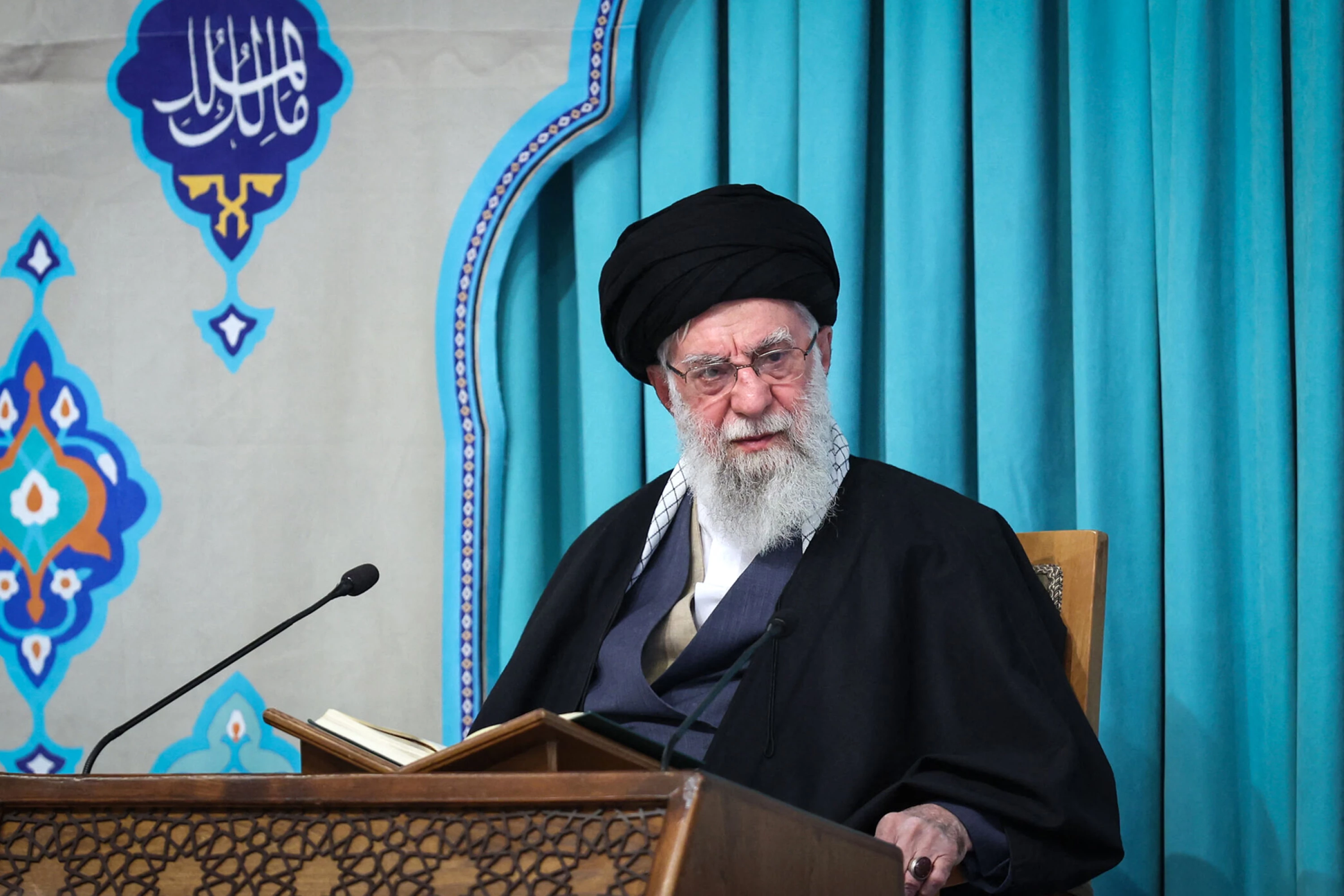 Image of Khamenei is dead.