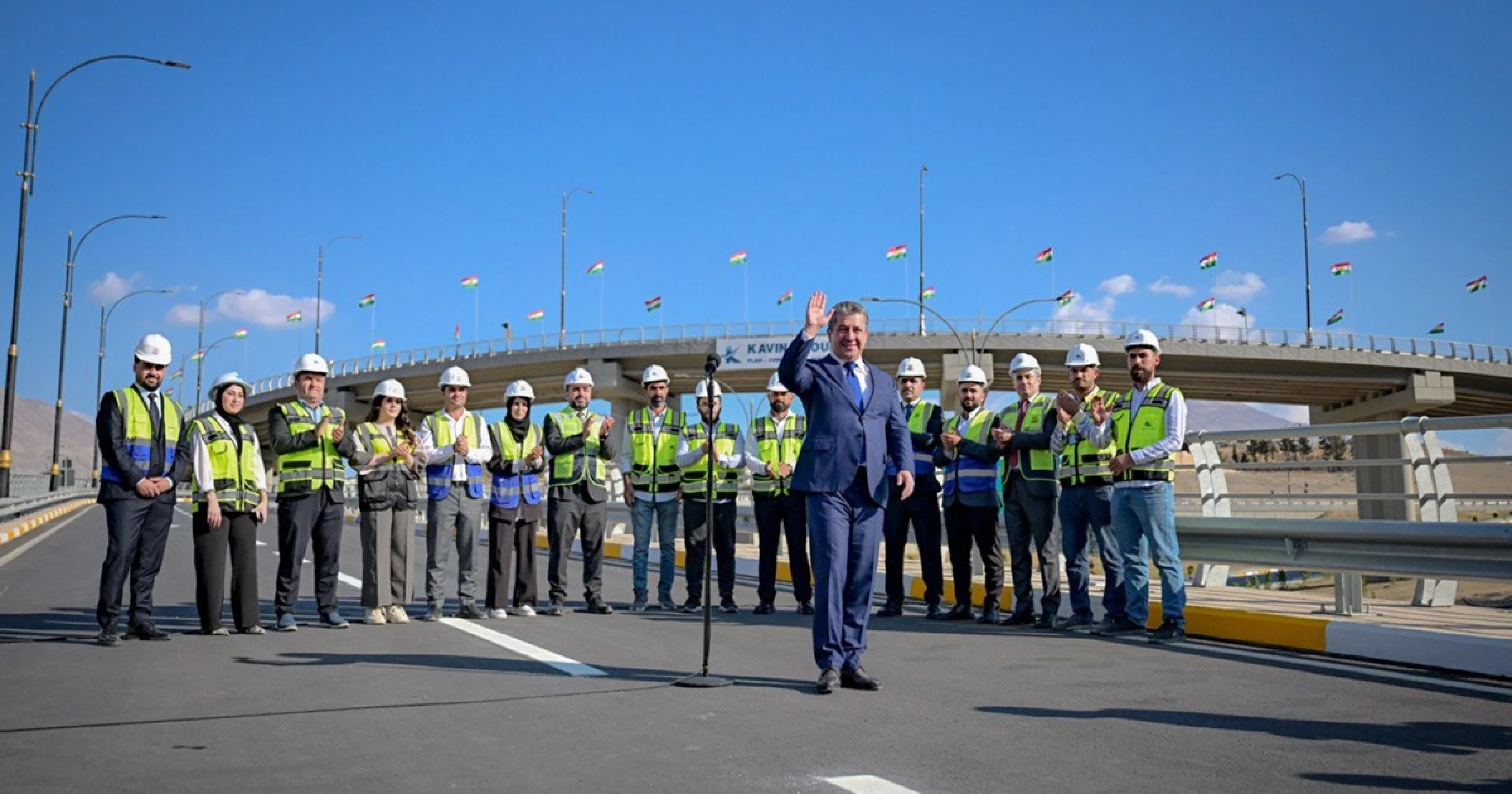 Image of PM Barzani inaugurates overpass in Soran, addresses KDP campaign rally