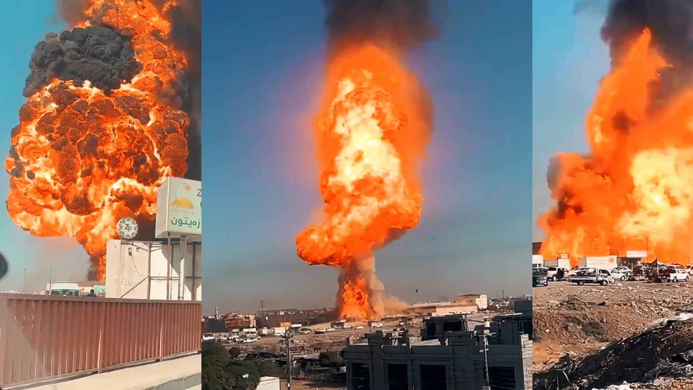 Image of Explosion at Erbil gas station sparks massive fire, injures five