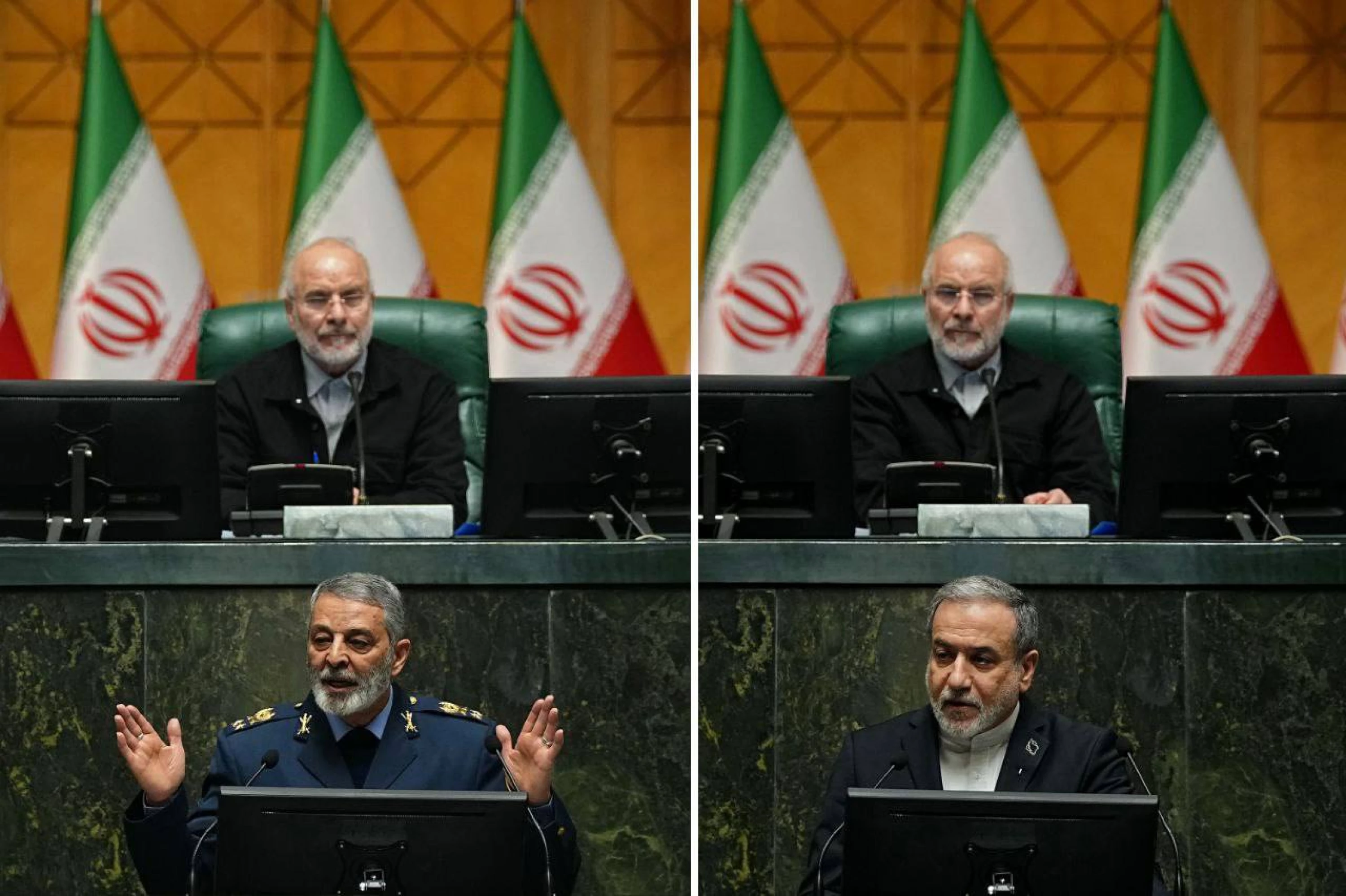 Image of Iranian parliament hosts foreign minister, army chief amid US talks