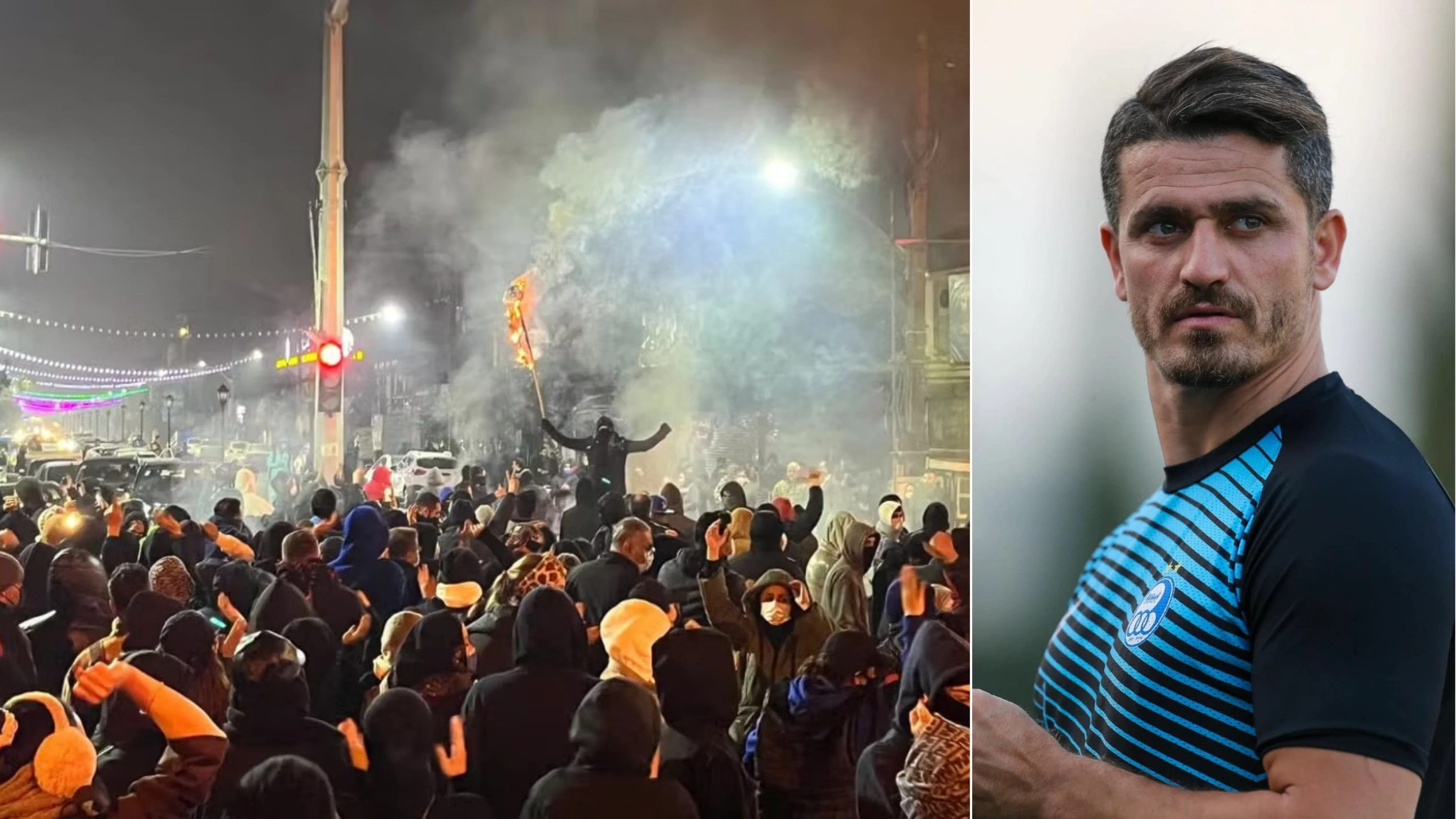 Image of IRGC-affiliated media accuses Kurdish footballer of encouraging Iran protests