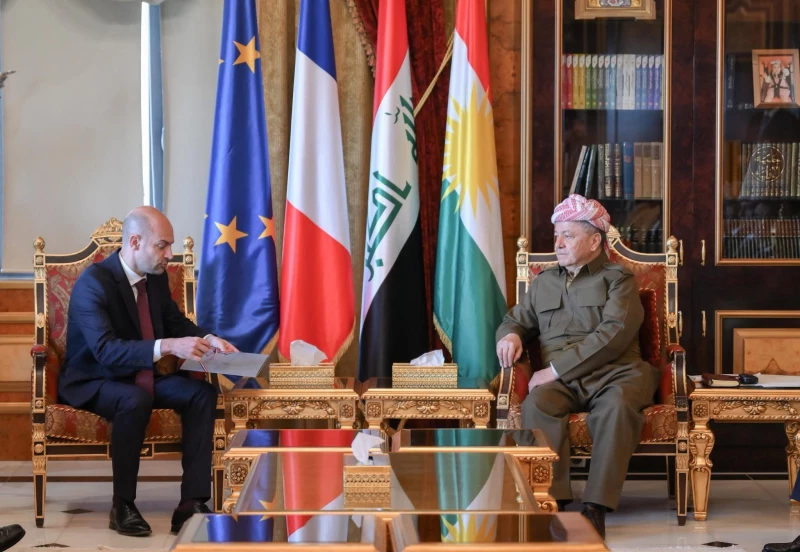 President Barzani, French FM discuss Rojava peace process